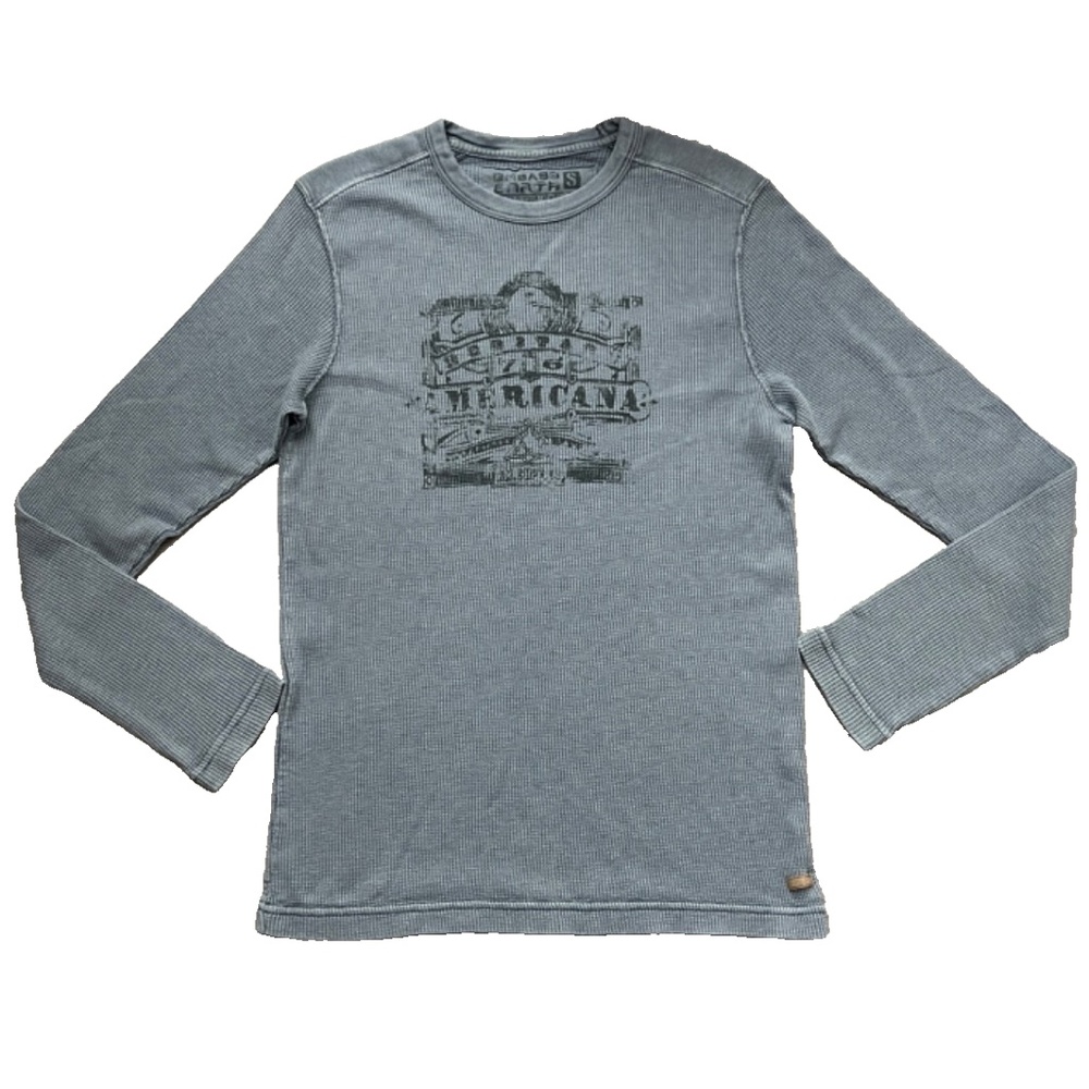 Young Men's GH Bass Earth Americana Long Sleeve Thermal Shirt, Blue/Gray S